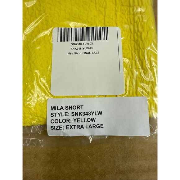 New Gigi C Mila Snakeskin High Waist Bike Shorts XL Bright Yellow - Picture 6 of 6